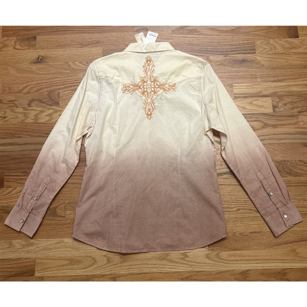 North River Outfitters Women's Western Pattern Pearl Snap LS Shirt Size Large - Picture 2 of 9